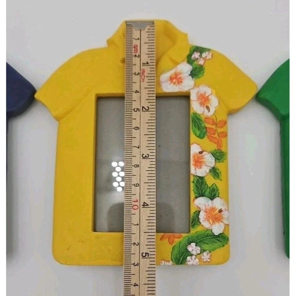 Picture Frame Shirt With Flower Frame Blue Green Yellow 2.5